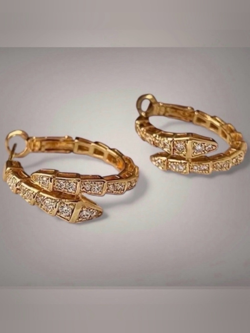Serpentu Hoop Earrings 18k Gold Plated